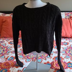 2 for 15. 9:21 marled brown/black crop sweater.